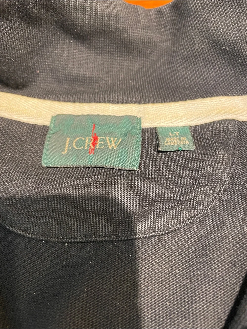 J. Crew Oarsman black rugby quarter zip pullover sweatshirt Large Tall